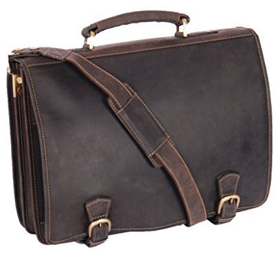 Herren Echtes Leder Messenger Schulranzen Organizer Laptoptasche Aktenkoffer Hall Öl Braun
