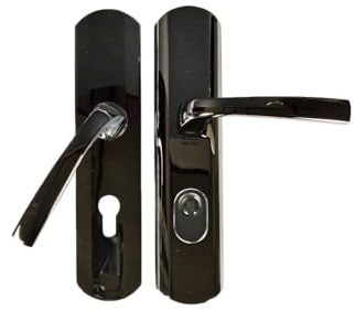 Vachette MUZE -Poignée de porte blindée sur Plaque pour porte d'Entréee - Version Clé I - Entraxe 195 mm - Matériau Zamak Résistant - Finition Chrome Velours - Garantie 10 Ans