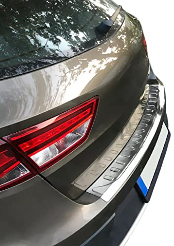 Recambo Protection de seuil de Chargement en Acier Inoxydable chromé Compatible avec Seat Leon St Break | à partir de 2014 | avec Rebord | Qualité supérieure