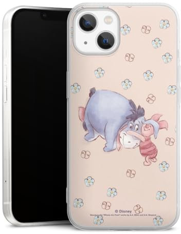 Slim Case kompatibel mit Apple iPhone 13 Silikon Handyhülle transparent Hülle extra dünn Disney Winnie Puuh Ferkel Esel