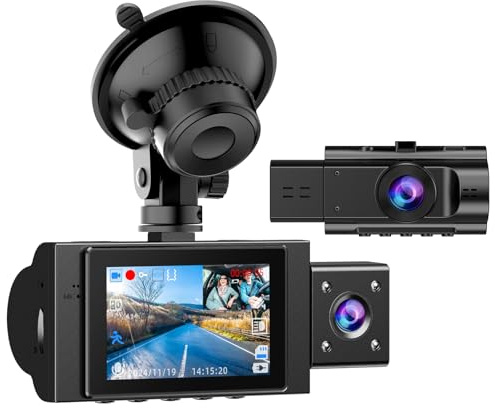 Dual Dash Cam Front and Inside FHD 1080P Dashcams for Cars with Infrared Night Vision Car Camera Driving Recorder 24H Park Monitor Motion Detection G-Sensor for Taxi