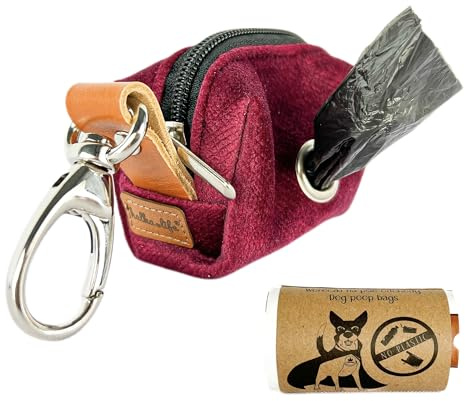 Halter für Hundekotbeutel, Spender für Hundekotbeutel, Erstklassiger, stilvoller, haustierfreundlicher Stoff (Kirsche)