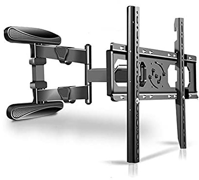 GGZONE Meuble TV d'angle Moderne 40-80 Support TV Mural en Acier Support TV Mural Fixe Rotatif à 180° Extension Support TV inclinable avec Panneau Mural 9,8 × 15,7 Pouces, Peut contenir
