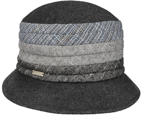Seeberger Lanvesta Patchwork Walkhut Damenhut Glockenhut Stoffhut (One Size - anthrazit)