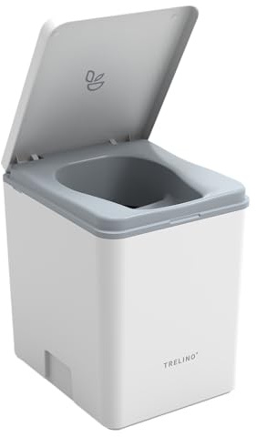 TRELINO Evo L Weiß (39T x 33B x 43H cm), Trockentrenntoilette, Mobile Campingtoilette ohne Chemie, Trenntoilette für Wohnmobil, Van, Camper, Camping, Garten