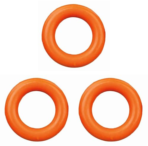 TRIXIE Ring Hundespielzeug, 9 cm, Naturgummi, orange, Apportieren, Kauspielzeug, 3320 (Packung mit 3)