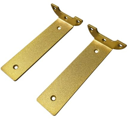 tow000ack 2 Stück Regalwinkel Metall Schwebende Regalhalterungen für Wandregal,Schwerlastträger Unsichtbare Regalträger für Lagerregal,Küche Büro Bücherregal,mit Schrauben,Gold (20cm)