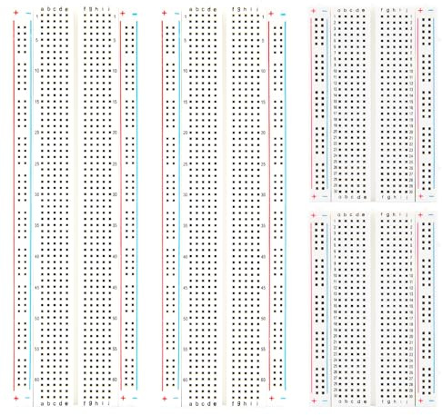 ELEGOO 2er 830 und 400 Pin Breadboard Brotschneidebrett Solderless Prototype PCB Board Kit Elektronik Steckbrett Experimentierboard 4 Stromschienen für Arduino Jumper Kabel