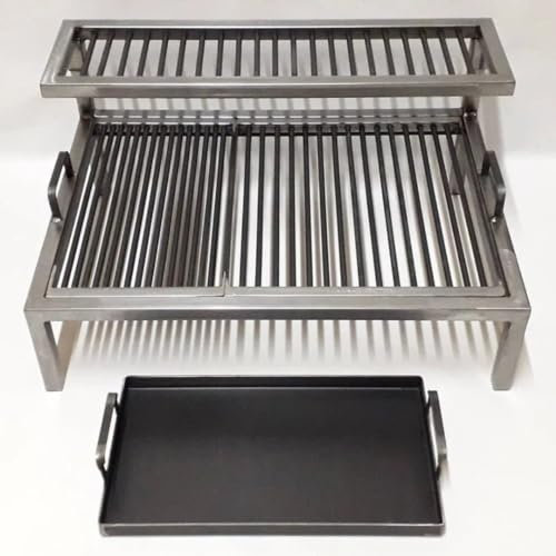 Griglia Argentina di Lusso Con Moduli in Ferro Rimovibili + Piastra in Ferro - BBQ Parrilla Asado. Sor Pampa Grill (81,3 x 50,8 cm)