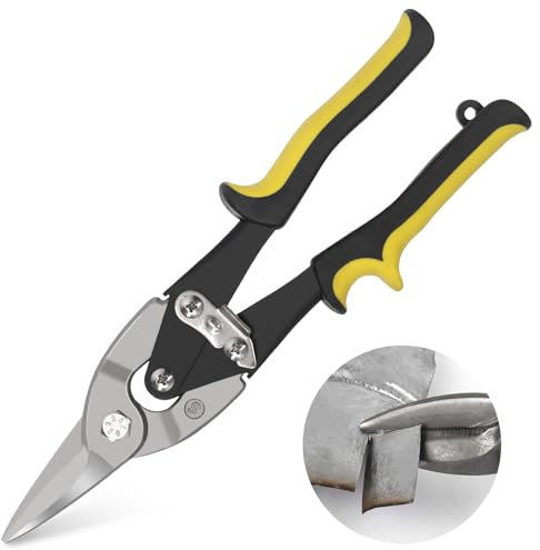 Glarks 1pcs 255MM/10'' Luftfahrt Zinn Snip, lange gerade geschnittene Luftfahrt Snip Heavy Duty Metal Cutter Schere für Schneiden von Blech, hartes Material, industrielle Qualität
