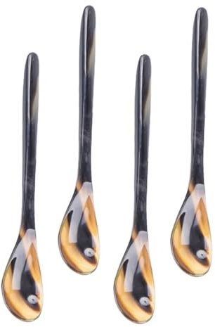 Amosfun 8 Stk Kaffeelöffel aus Horn suppenlöffel kaffelöffel teelöffel einzigartige Kaffeekugeln Cocktaillöffel schümli kaffee pürierstab Dessertschaufel Kaffeelöffel aus Ochsenhorn Hörner