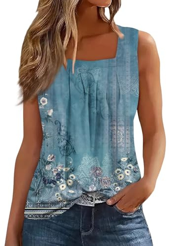 Generisch Weiße Bluse Damen Damen Oberteile Sommer Blusentop Damen Sommer Damen Oberteile Sommer Bluse Damen Sommer Elegant Tops für Damen Seidentop Damen Damen Tops Sommer Top Weiß Blau M