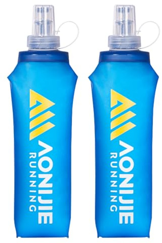 Azarxis Gourde Souple Running Poche Hydratation Flasque Bidon Sport Pliable Bouteille d'eau pour Randonnée Marathon (500 ml - 2 Pièces)