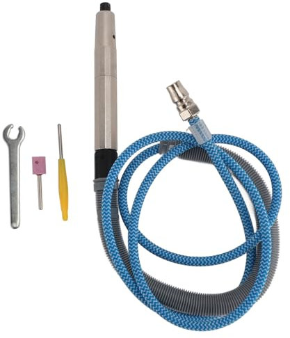 ZAWELIYO Pneumatischer Scribe-Gravierstift mit M3-Spannfutter, NPT1/4-Zoll-Schlauchschnittstelle, 65.000 U/min, Luft-Sterbenschleifer-Gravierset für Stahl, Metall, Glas, Stein