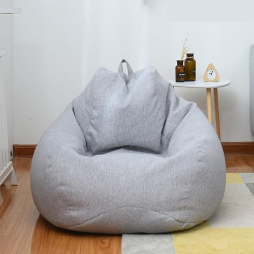 Odot Bean Bag No Filler, Soft Gaming Bean Bag Chair, Candy Color Washable Bean bag Cover for Adult Teenagers Outdoor Livingroom Garden Bedroom Playroom Dorm (Light Gray,70x80cm)