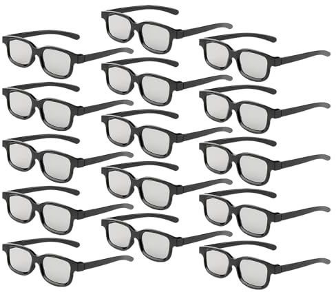 Cocar Reald 3D Brille, zirkuläre polarisierte nicht blinkende passive 3D Brille für Reald Format Kino/passive polarisierte 3D TV Projektor für 3D-Brillen, die 3D TV und Kino unterstützt (15pcs)