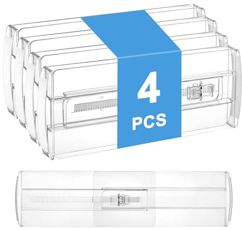 NCTNCX 4 Pack Schubladentrenner, Schubladen Organizer(17-42cm), Schubladentrenner Verstellbar für Kleidung, Make-up, Schminktisch, Küche (4)