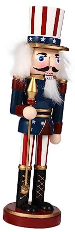 Didiseaon Figurine Soldat Casse-Noisette en Bois 25cm, Décoration de Noël Classique Portable Couleur Verte, pour Décor Maison ou Présent d'anniversaire