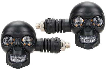 Motorcykellyktor, 12V Skalleformade LED Blinkers För Motorcyklar, Vattentät Indikatorbelysning Med 10mm Skruv För Offroad & Gatmotorcyklar