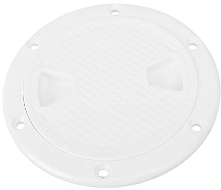 AKLOSIPY Couvercle de Hayon de Pont Détachable de Bateau, 4 6 8 Pouces ABS Marine Yacht Plaque D'inspection, sans Glissement Blanc (4 Pouces)