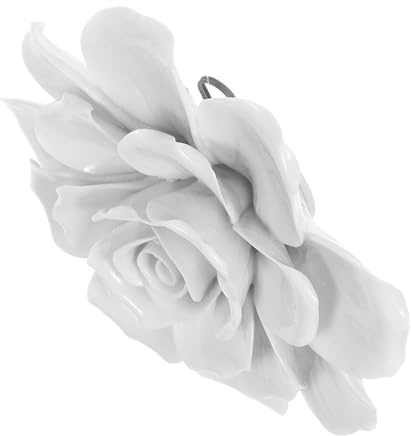 VALICLUD Décoration Murale en Céramique Grosse Fleur Blanche 3d, Résistante la Décoloration, pour Arrangement Mural Créatif et Élément Unique