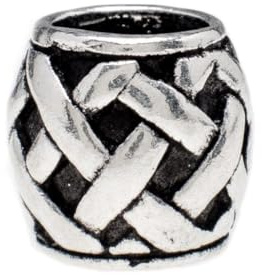 Wikinger Haar & Bartperle Tristan 8 mm Zopfmuster 925 Sterling Silber