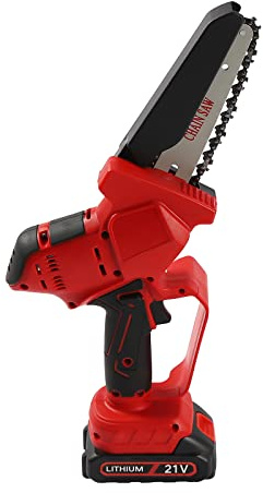 Motosega Elettrica, Motosega A Batteria con Una Sola Mano, Alimentata A Batteria al Litio da 21 V, Taglio del Legno da 5,9 Pollici, Potatura degli Alberi da Giardino