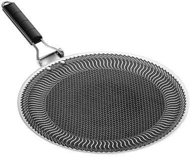 Plancha redonda para barbacoa con asa, antiadherente, acero inoxidable, para hornear, viajes, camping, freír, gourmets, parrilla