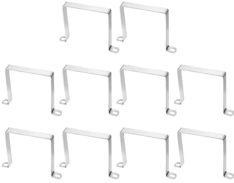 sourcing map 10 abrazaderas de tubo cuadradas de 120 x 120 mm, acero inoxidable 304, hebilla de tubo cuadrada en forma de U, conector de puntal para cable de manguera de tubo, color plateado
