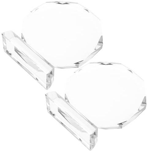 CONGARTENO Lot de 2 Trophées en Cristal Transparent 100 Mm, Plaques de Récompense Gravées Personnalisées en Verre, Souvenirs Commémoratifs pour Bureau et Cérémonies Professionnelles