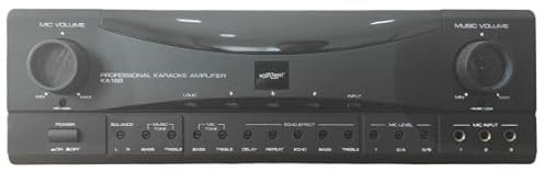 Amplificatore stereo Hi-Fi 300W+300W 8 Ohm con Display e Telecomando - 43x31,5x13 cm - Nero
