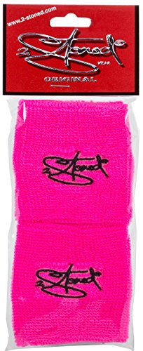 Original 2stoned Schweißbänder 8cm Neon-Pink mit Stick in Schwarz