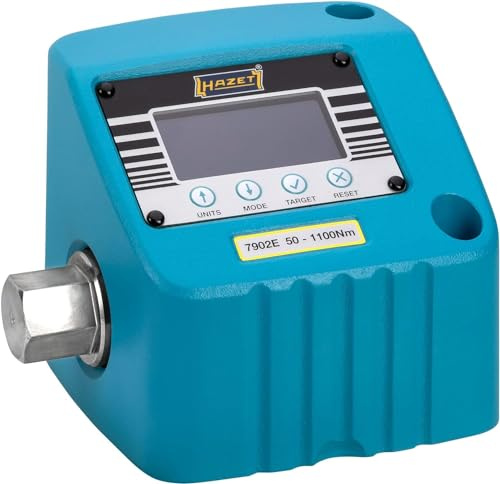 Hazet Drehmoment-Prüfgerät, elektronisch, 50 – 1100 Nm 7902E, Länge 160 mm | Antrieb 27 mm Außen-Sechskant, Länge 160 mm, Breite 120 mm, Höhe 132.5 mm, 3300 g, Anzugsmoment 50-1100 Nm