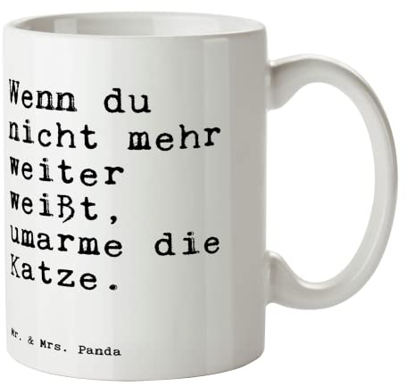 Mr. & Mrs. Panda Tasse Wenn du nicht mehr... - Geschenk, Becher, Sprüche, Porzellantasse, Zitate, Katzen, faul, Kaffeetassen, Büro Tasse, Spruch