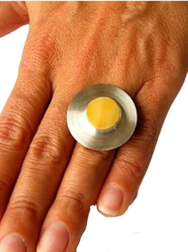 Bernstein Ring HUT Gelb Silber 925er NEU UNIKAT -