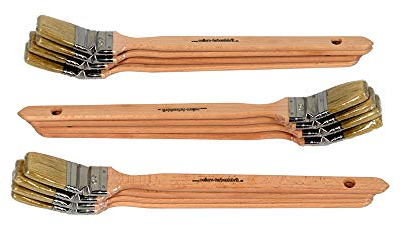 Heizkörperpinsel, 12 Stück, Größe 40 mm, Mischborsten, Langer Holzgriff, Beste Malerqualität