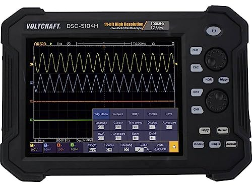 VOLTCRAFT DSO-5104H Hand-Oszilloskop 100 MHz 4-Kanal 1 GSa/s 40 Mpts 14 Bit Digital-Speicher (DSO), Handgerät 1 St.