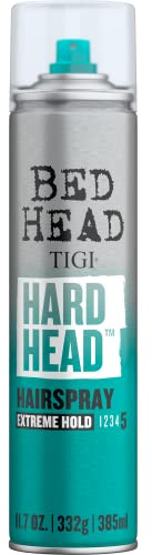 TIGI Bed Head Hard Head Hair Spray – Extra Strong Hold for All Day Style and All Hair Types, 11.7 oz