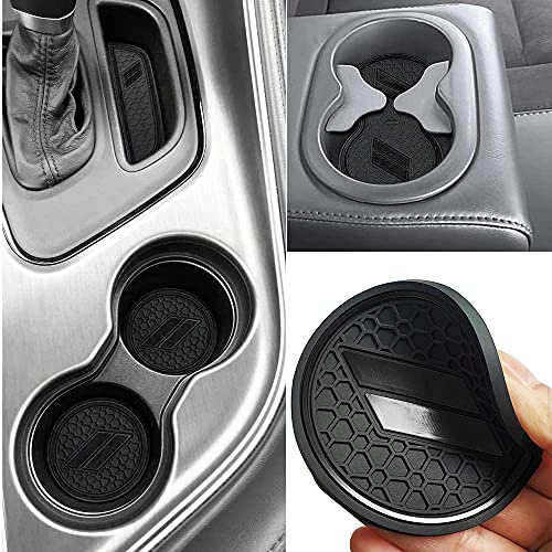 Auprite Dammattor för Dodge Challenger, tillbehör, 2015, 2016, 2017, 2018, 2019, 2020, 2021, 2022, 2023, anpassade, passar mugghållare, foder, dörrficka, mittkonsol, 11 st/kit (svart)