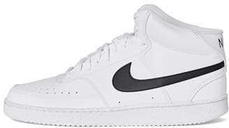 Nike Men's Court Vision Mid Next Nature Shoes, White/Black-White, 12