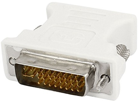Ruilogod DVI-I 24 + 5 pin maschio a VGA 15 Pin femmina convertitore adattatore bianco