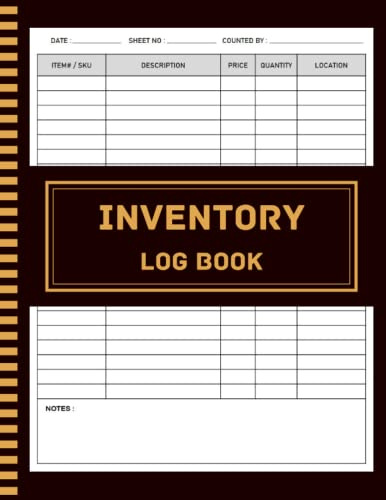Inventory Log Book: 8.5x11”, 120 Pages