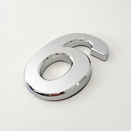 Numéros Plaque Maison 3D Auto-adhésifs 10cm 4 Pouces 0-9 Galvanoplastie Argent Moderne Numéro Porte Adresse Hôtel Chiffres Autocollant Mural Signe, pour Appartement Boîte Aux Lettres Intérieure (6)