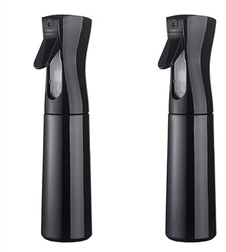 ZHIYE 2pcs Hair Spray Bottle, Continuous Water Mister Spray Bottle Empty, Aerosol Fine Mist Curly Hair Spray Bottle for Taming Hair in Morning, Hairstyling, Plants, Pets, Cleaning-5.4oz/160ml (Black)