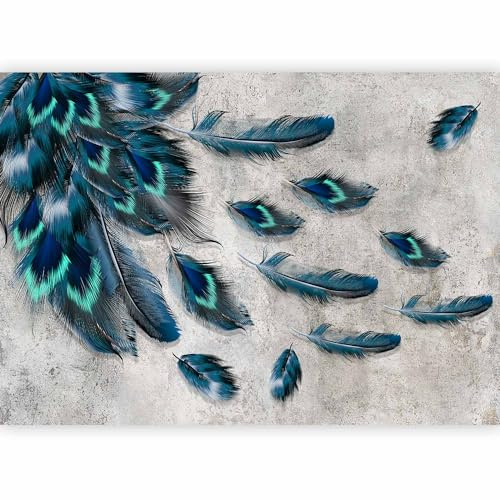 murando PREMIUM Fotomurales Pluma de pavo real 250x175 cm Papel pintado | tejido no tejido Decoración de Pared decorativos Murales moderna de Diseno Fotográfico Abstracto Naturaleza