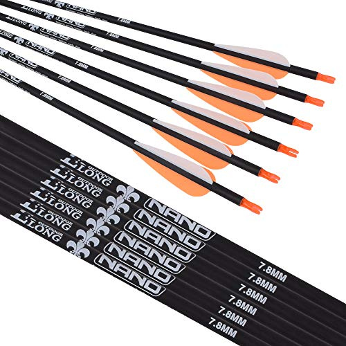 ELONG OUTDOOR Flèches en Carbone flèches 30 31 Pouces d'arc flèches de Chasse pour Arc Classique, Arc Long et Cible d'arc Traditionnel Pratique Le tir de Chasse en Plein air