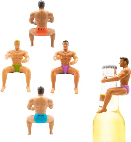 Inevitable Party Drinking Buddies Bottle Buddies Drink Markers, Multi-coloured, Pack of 4