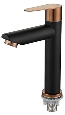 Basin Tap Stainless Steel Basin Faucet Washbasin Faucet Single Cold Water Tap Black Rose Gold for Bathroom Kitchen