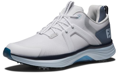 FootJoy Men's Hyperflex Golf Shoe, White/Slate/Blue, 11