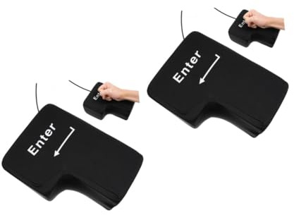 CONGARTENO 2pezzi Cuscino Gigante Forma Enter Con Usb Pillows Per Ufficio Strumento Antistress e Guanciale Per Al Desktop Nero
